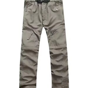 Men's Versatile Pants in Gray with detachable convertible shorts